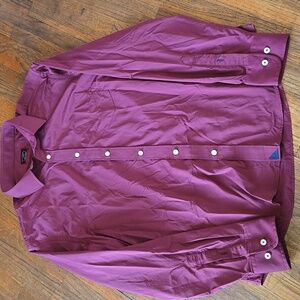Untuckit LARGE Maroon Long Sleeve Button Up